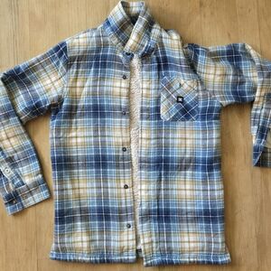 DC Kids Plaid Button Down Shirt - Blue and Yellow